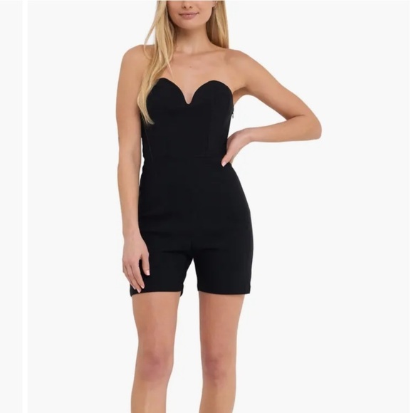 Grey Lab Strapless Bustier Black Romper | Medium - Picture 5 of 6